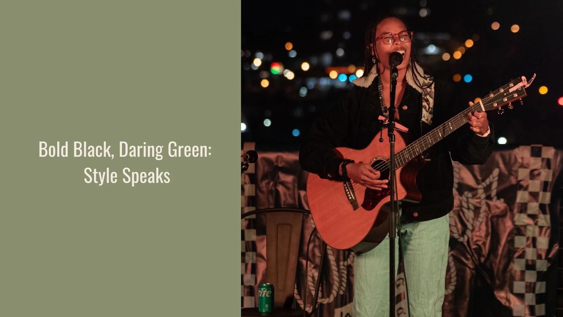 Versatile Black Shirt with Green Pants: Your Bold Style Statement